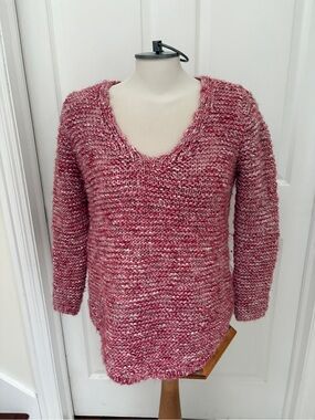 Zara Pink Marled V-Neck Sweater